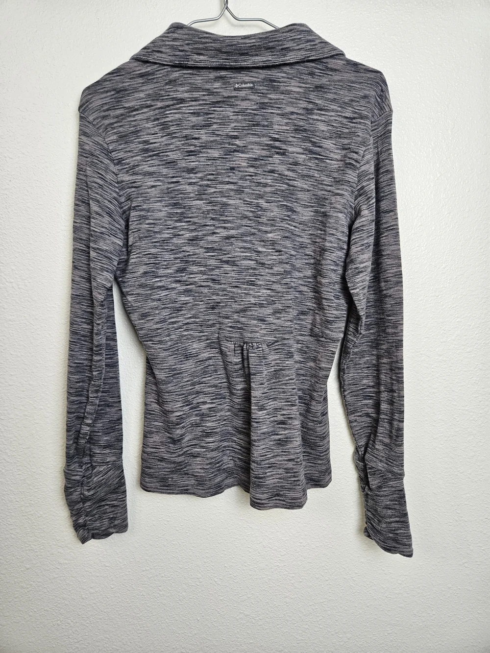 Columbia Women's Grey Space-Dye Pullover Long Sleeve Top Medium